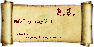 Móry Bogát névjegykártya