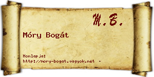 Móry Bogát névjegykártya